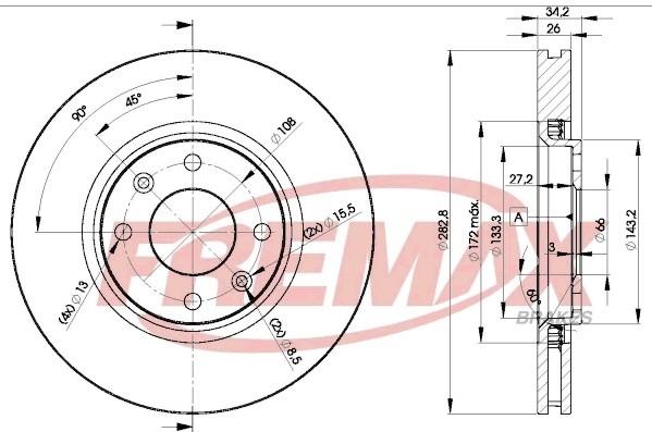 диск тормозной передний!\ Peugeot 307 1.4-2.0/HDi 00> BD4752 FREMAX