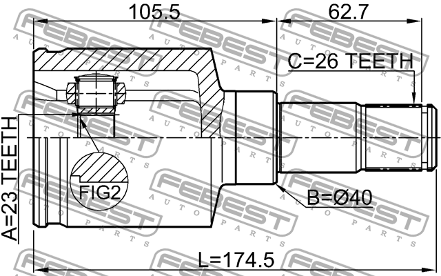 ШРУС 2111-CB320ATLH 2111-CB320ATLH FEBEST