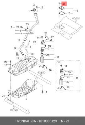 ВИНТ-САМОРЕЗ D=4ММ 1018805123 HYUNDAI KIA