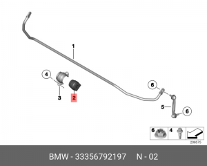 Втулка стабилизатора BMW 1 (F20,F21),2 (F22,F23),3 (F30,F31,F34),4 (F32,F33,F36) 33 35 6 792 197 BMW