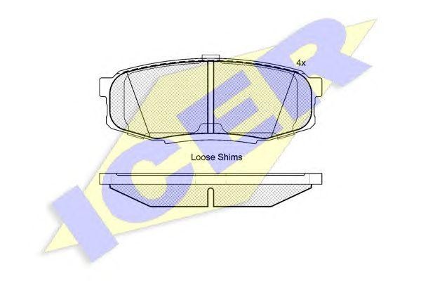 181875 колодки дисковые задние!\ Toyota Land Cruiser 4.7 V8/4.5D V8 08> 181875 ICER