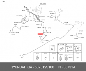 Шланг тормозной HYUNDAI ix35 (10-) передний левый OE 587312S100 HYUNDAI KIA