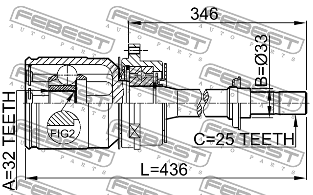 ШРУС 0211-SR20RH 0211-SR20RH FEBEST
