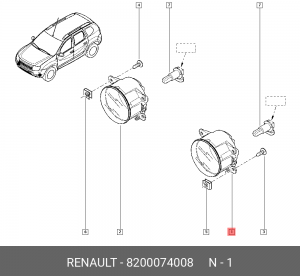 Фара противотуманная RENAULT Logan левая/правая OE 8200074008 RENAULT