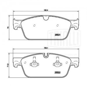 Колодки торм. Mercedes ML (W166) (11-) диск. перед. 193x72 (PF 4290) PF 4290 TRIALLI