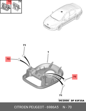 КРЕПЛЕНИЕ ПЛАФОНА C5 6986A5, 6986A5 CITROEN PEUGEOT
