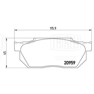 Колодки торм. Honda Civic IV (87-)/Civic V (91-)/Fit (08-) диск. перед. (PF 4219 PF4219 TRIALLI