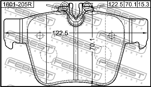 Колодки тормозные задние MERCEDES BENZ C-CLASS W205 2014- 1601-205R 1601-205R FEBEST