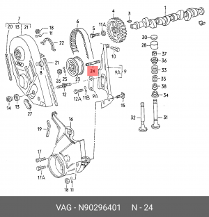 рем.к-кт ГРМ! шпилька\ VW Golf/Polo/Classic, Seat Toledo 1.6/1.8 91-01 N 902 964 01 VAG