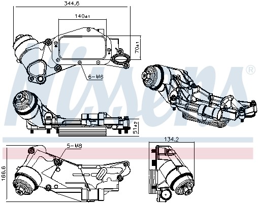 радиатор масляный!\ Opel Astra-H/Astra-J/Vectra/Zafira 02> 90930 NISSENS