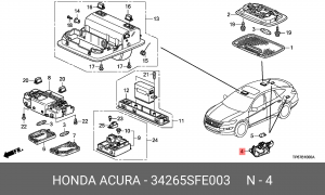 34265SFE003 РАССЕИВАТЕЛЬ УКАЗАТЕЛЯ ПОВОРОТА 34265SFE003 HONDA