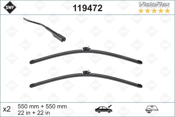Щетка стеклоочистителя MERCEDES C (W205) 550/550мм комплект Visioflex SWF 119472 SWF