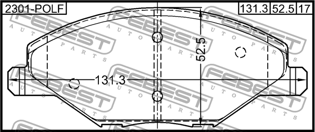 Колодки передние VW POLO SEDAN 2301-POLF 2301-POLF FEBEST