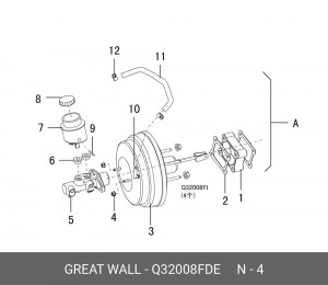Q32008FDE ГАЙКА M8X1,25 ФЛАНЦЕВАЯ Q32008FDE GREAT WALL