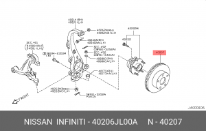 диск тормозной передний!\ Nissan 370Z, Infiniti FX II 3.7/5.0/3.0D 08-13 40206-JL00A NISSAN