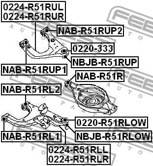 Сайлентблок нижн рычага передний NISSAN PATHFINDER R51M 2005-2013 NAB-R51RL1 NAB-R51RL1 FEBEST