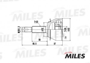 ШРУС наружный DAEWOO NEXIA 1.5 96- (GKN 302803) GA20081 GA20081 MILES