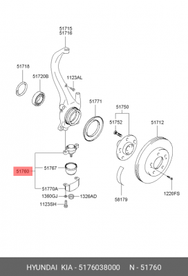 Опора шаровая HYUNDAI Sonata 5 нижняя левая/правая OE 5176038000 HYUNDAI KIA