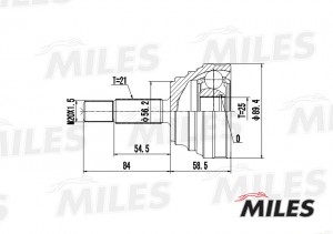 ШРУС наружный RENAULT 19/CLIO 1.4-1.9D 88-95 (GKN 303433) GA20385 GA20385 MILES