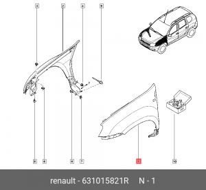 крыло пер.лев.!\ Renault 631015821R RENAULT