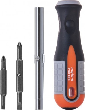 отвертка стержневая! 6 в 1 ROUND GRIP 1/4',5/16'DR, SL5,6, PH1,2\ 750106 OMBRA