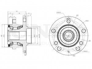 Ступица передняя (с ABS) HUB-20004 UNIO