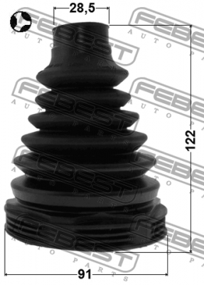 Пыльник ШРУСа внутренний 91х122х28,5 FORD KUGA CBV 2008- 2115P-KUGT 2115P-KUGT FEBEST