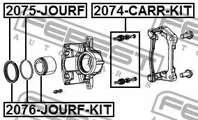 ПОРШЕНЬ СУППОРТА ТОРМОЗНОГО ПЕРЕДНЕГО РЕМКОМПЛЕКТ 2076-JOURF-KIT 2076JOURFKIT FEBEST