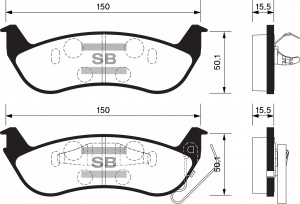 Колодки тормозные FORD Crown Victoria задние (4шт.) SANGSIN SP1335 SANGSIN