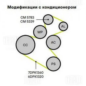 Ролик привод. ремня VW Golf IV (97-)/Passat B5 (96-) 2.3i/2.8i/3.2i (с натяж. ме CM5339 TRIALLI