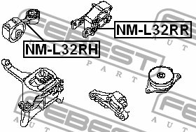 Опора двигателя правая NISSAN MURANO Z51 2007-2014 NM-L32RH NM-L32RH FEBEST