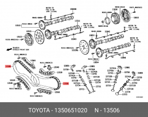 цепь ГРМ!\ Toyota Land Cruiser 200, Lexus LX 450D 07-12 13506-51020 TOYOTA