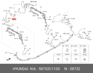 Шланг тормозной KIA Optima (16-) передний правый OE 58732C1100 HYUNDAI KIA