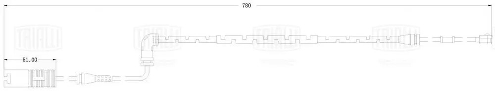 Датчик износа колодок Land Rover Range Rover III (02-) перед. L=780 (PFS 4252) PFS 4252 TRIALLI