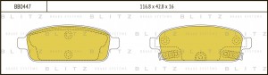 Колодки тормозные дисковые задние CHEVROLET Cruze 09-OPEL Astra J/Mokka/Zafira 1 BB0447 BLITZ