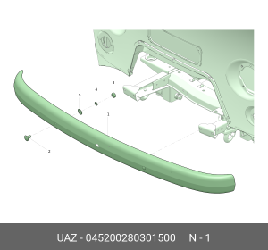 Бампер УАЗ-3741,452 передний (ОАО УАЗ) 045200280301500 UAZ UAZ
