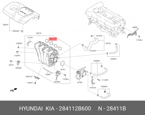 прокладка впускного коллектора!\ Hyundai Creta/Accent 284112B600 HYUNDAI