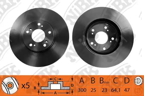 Диск тормозной HONDA CR-V (02-06) передний (1шт.) NIBK RN1177 NIBK