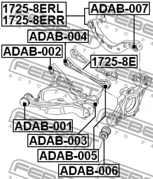 Тяга задн поперечн правая AUDI A4 01-08 1725-8ERR 1725-8ERR FEBEST