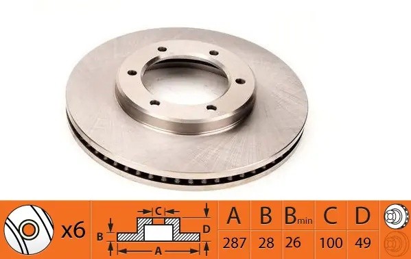 Диск тормозной TOYOTA Dyna c бортовой платформой III (KD_, LY_) 2001 - BR21235T BR21235T SB NAGAMOCHI