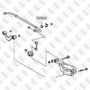 втулка стабилизатора заднего !\ Toyota Highlander 13>,Lexus RX 08> FG0862 FIXAR