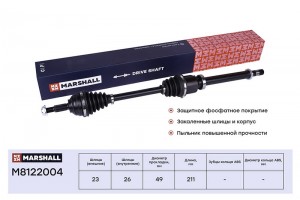 Привод в сборе правый без ABS Renault Megane II 02- M8122004 M8122004 MARSHALL