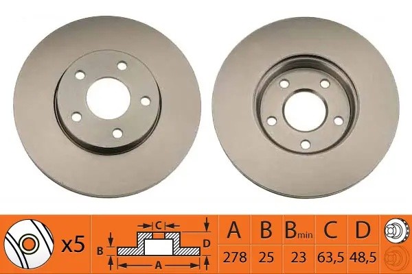 Диск тормозной передний FORD FOCUS II/III/C-MAX 03-/VOLVO S40 04- BR51112T BR51112T SB NAGAMOCHI