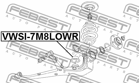Проставка задн пружины нижняя VW SHARAN 1996-2010 VWSI-7M8LOWR VWSI-7M8LOWR FEBEST