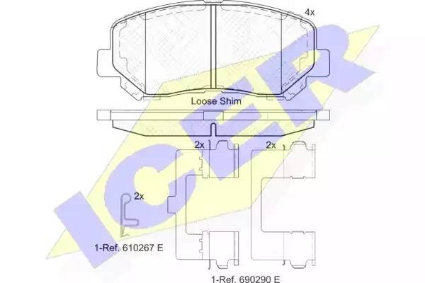 182055 колодки дисковые передние!\ Mazda CX-5 2.0/2.0D 11># 182055 ICER