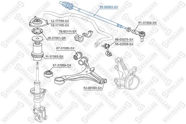 тяга рулевая!\ Honda CR-V 2.0 02> 55-00093-SX STELLOX