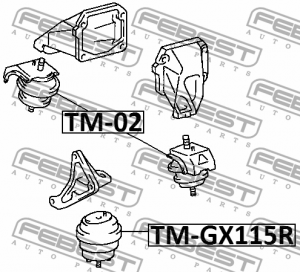 Подушка двигателя передняя TM-02 FEBEST