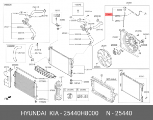 Крышка бачка расширительного HYUNDAI Accent (17-) OE 25440H8000 HYUNDAI KIA
