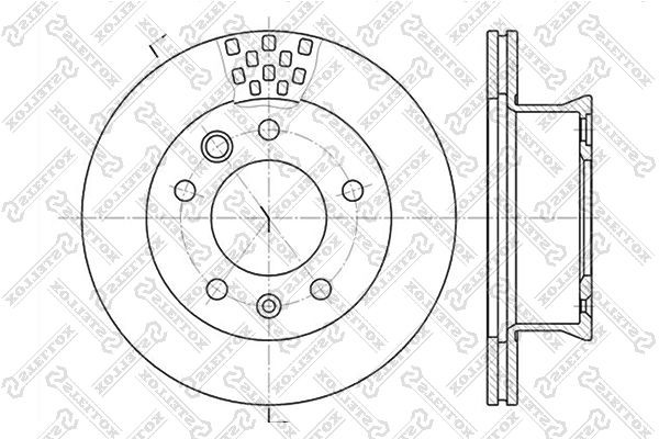 диск торм. пер. ! \ VW LT, MB Sprinter 2.3-2.8TDi 96> 6020-3334V-SX STELLOX
