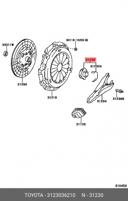 Подшипник выжимной 31230-36210 31230-36210 TOYOTA
